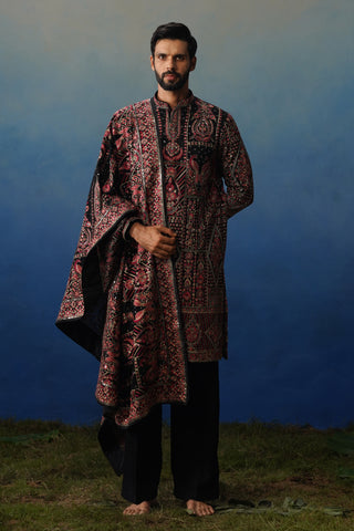Riwaaz Black Kurta Dupatta Set with Pants