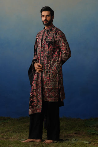 Riwaaz Black Kurta Dupatta Set with Pants