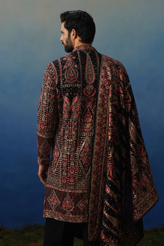 Riwaaz Black Kurta Dupatta Set with Pants