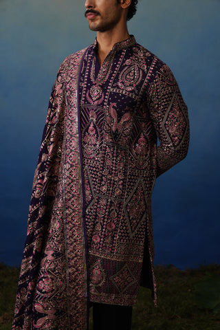 Riwaaz Wine Kurta Dupatta Set with Pants