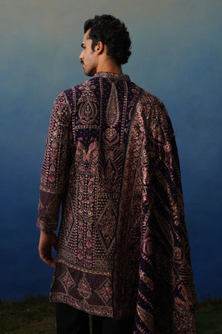 Riwaaz Wine Kurta Dupatta Set with Pants