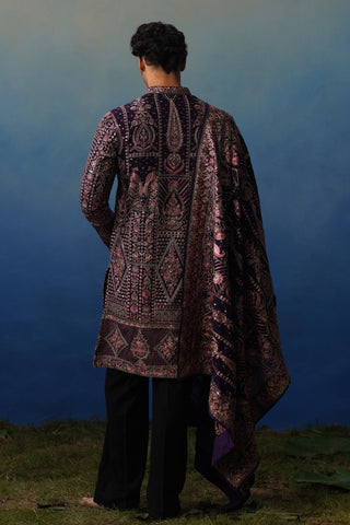 Riwaaz Wine Kurta Dupatta Set with Pants