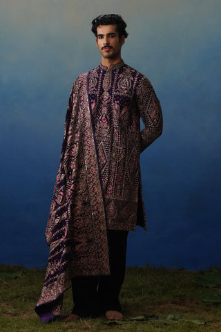 Riwaaz Wine Kurta Dupatta Set with Pants