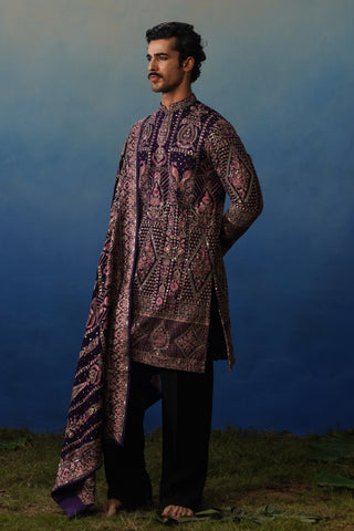 Riwaaz Wine Kurta Dupatta Set with Pants