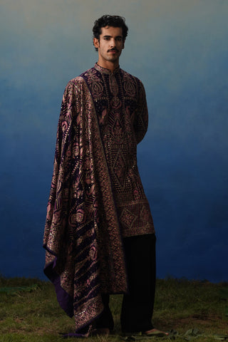 Riwaaz Wine Kurta Dupatta Set with Pants
