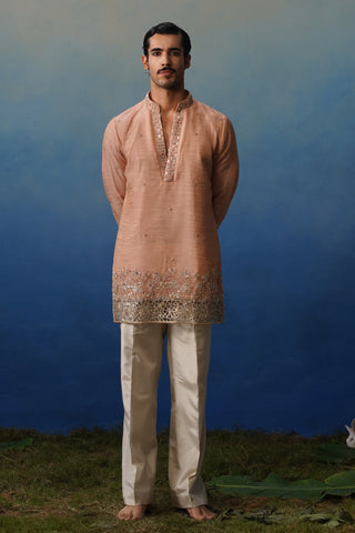 Mastana Peach Short Kurta Set with Pants
