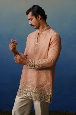 Mastana Peach Short Kurta Set with Pants