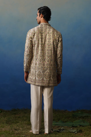 Gulrang Ivory V Neck Short Kurta Set with Pants