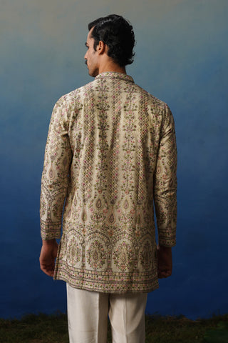 Gulrang Ivory V Neck Short Kurta Set with Pants