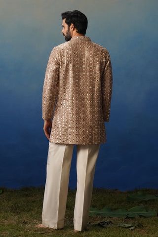 Surya Peach V Neck Short Kurta Set with Pants