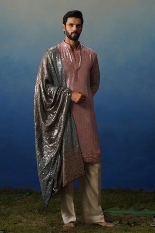 Nakul Pink Kurta Dupatta Set with Pants