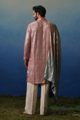 Nakul Pink Kurta Dupatta Set with Pants