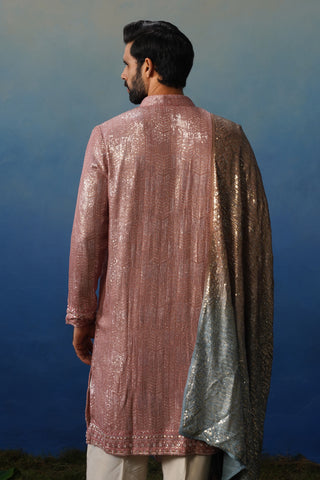 Nakul Pink Kurta Dupatta Set with Pants