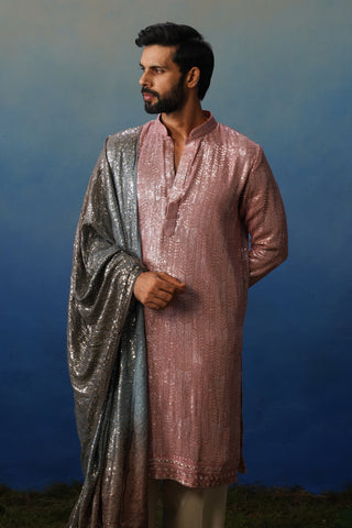 Nakul Pink Kurta Dupatta Set with Pants