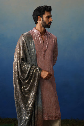 Nakul Pink Kurta Dupatta Set with Pants