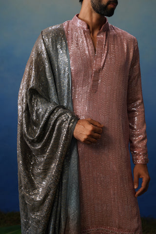 Nakul Pink Kurta Dupatta Set with Pants