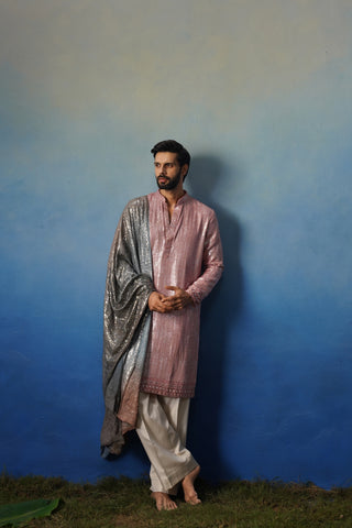 Nakul Pink Kurta Dupatta Set with Pants