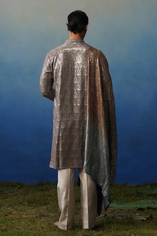 Sunehra Grey Kurta Dupatta Set with Pants