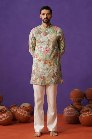 ZORAIN SKY BLUE SHORT KURTA SET