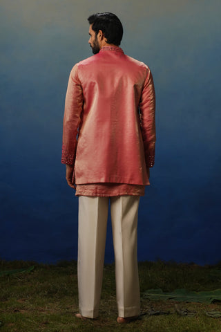 Azeel Pink Short Kurta Jacket Set with Pants