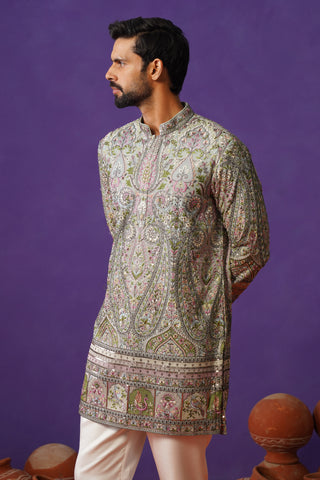 GULMARG SKY BLUE SHORT KURTA SET
