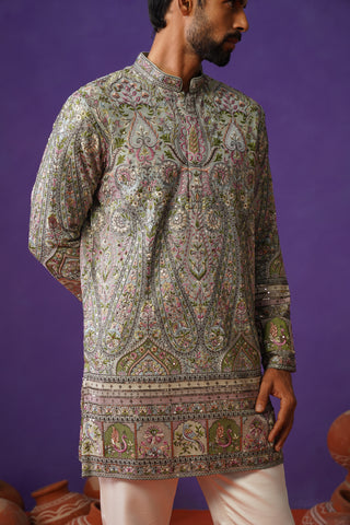 GULMARG SKY BLUE SHORT KURTA SET