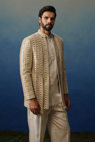 Afsana Gold Jodhpuri Set with Pants