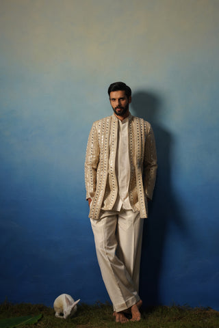 Afsana Gold Jodhpuri Set with Pants