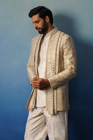 Afsana Gold Jodhpuri Set with Pants