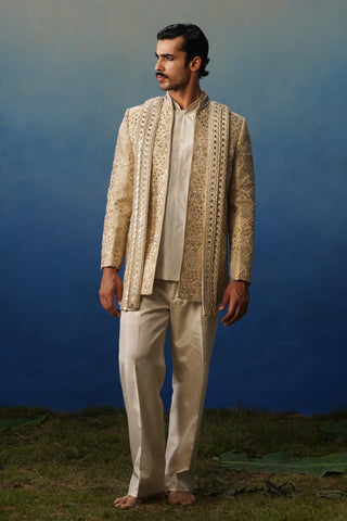 Tevar Gold Jodhpuri Set with Pants