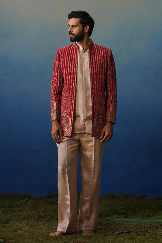 Tilsim Hot Pink Jodhpuri Set with Pants