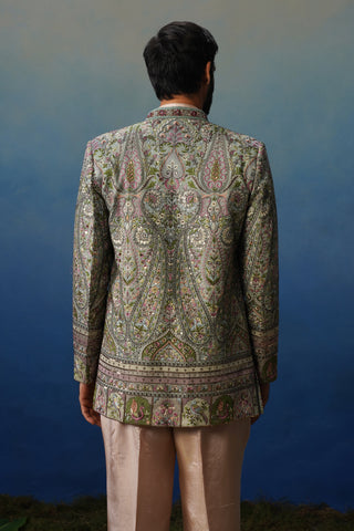 Kalamkari Sky Blue Jodhpuri Set with Pants