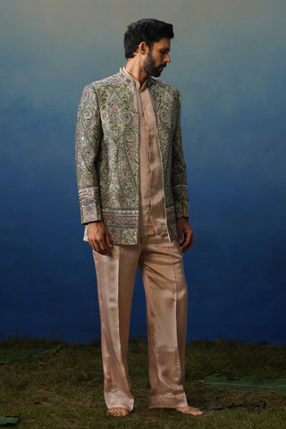 Kalamkari Sky Blue Jodhpuri Set with Pants
