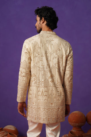 MAHAL IVORY SHORT KURTA SET