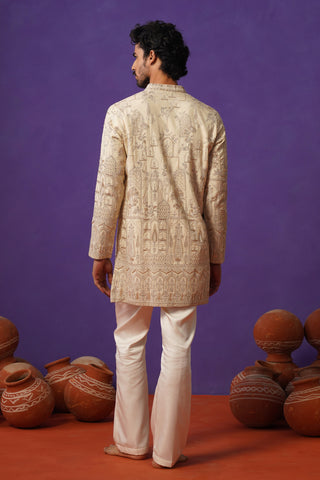 MAHAL IVORY SHORT KURTA SET