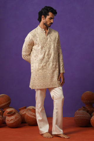 MAHAL IVORY SHORT KURTA SET