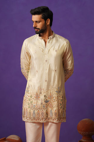BAGH-E-MAYUR IVORY SHORT KURTA SET