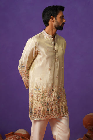 BAGH-E-MAYUR IVORY SHORT KURTA SET
