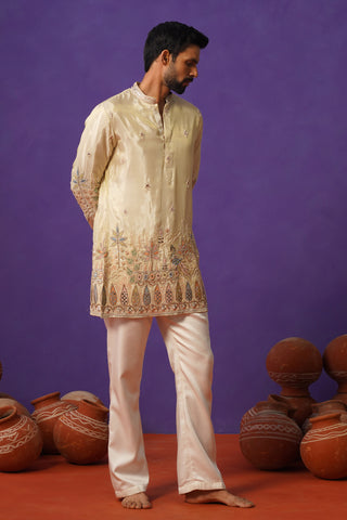 BAGH-E-MAYUR IVORY SHORT KURTA SET