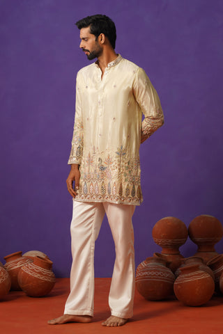 BAGH-E-MAYUR IVORY SHORT KURTA SET