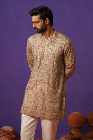 ZAFRAN CHIKU SHORT KURTA SET