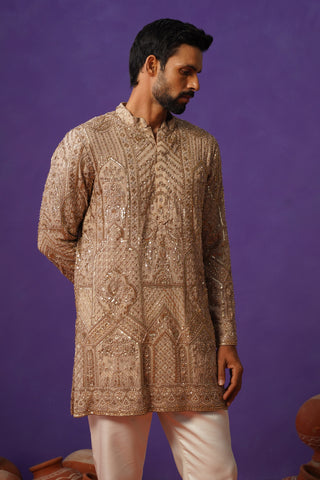 ZAFRAN CHIKU SHORT KURTA SET