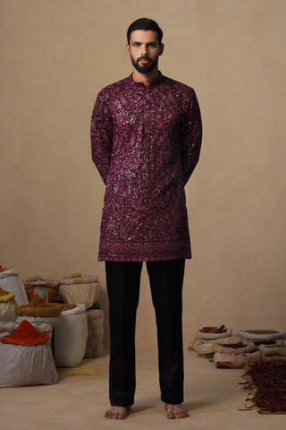 SITAARA WINE SHORT KURTA SET
