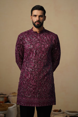 SITAARA WINE SHORT KURTA SET