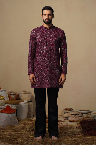 SITAARA WINE SHORT KURTA SET