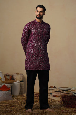 SITAARA WINE SHORT KURTA SET