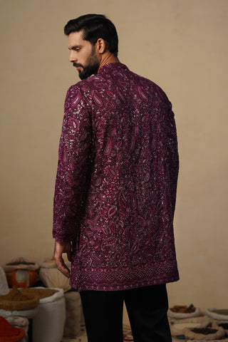 SITAARA WINE SHORT KURTA SET