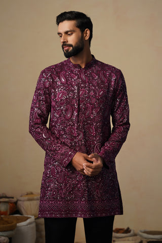 SITAARA WINE SHORT KURTA SET