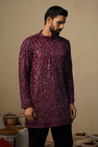 SITAARA WINE SHORT KURTA SET
