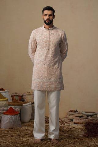 GULZAAR CUTDANA PINK SHORT KURTA SET
